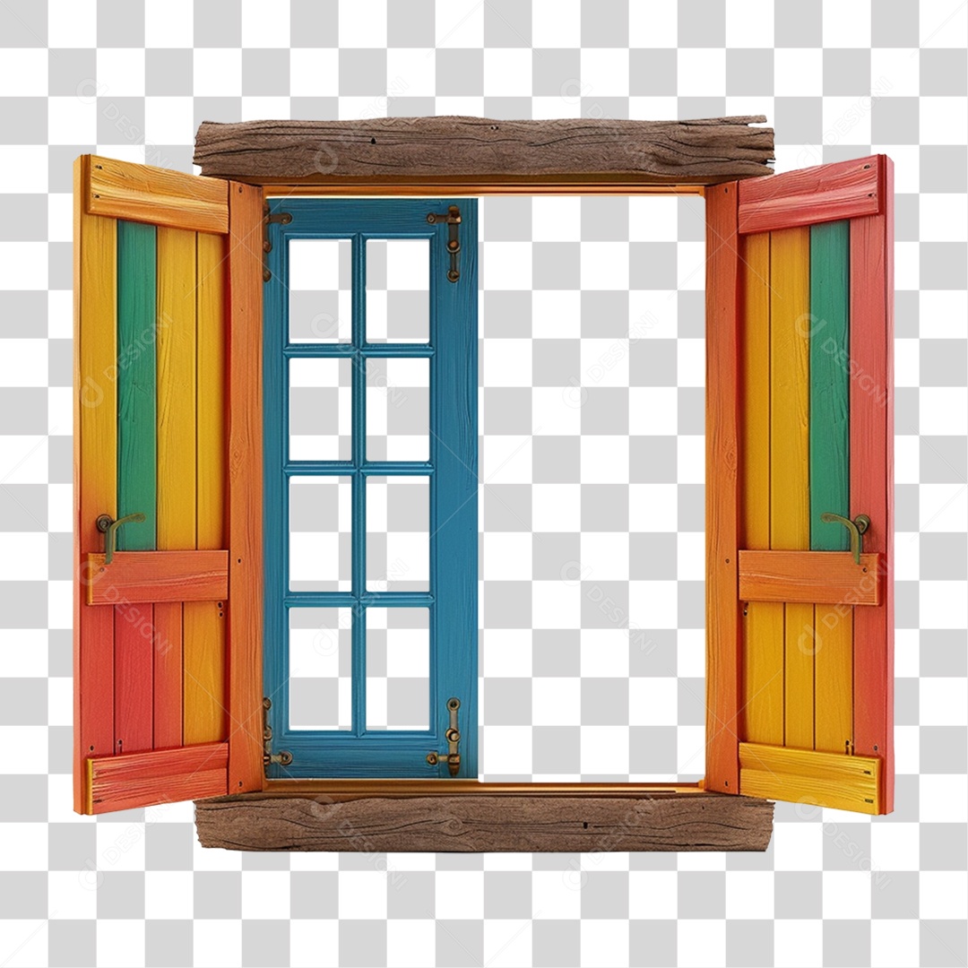 Elemento 3D janela Colorida PNG Transparente