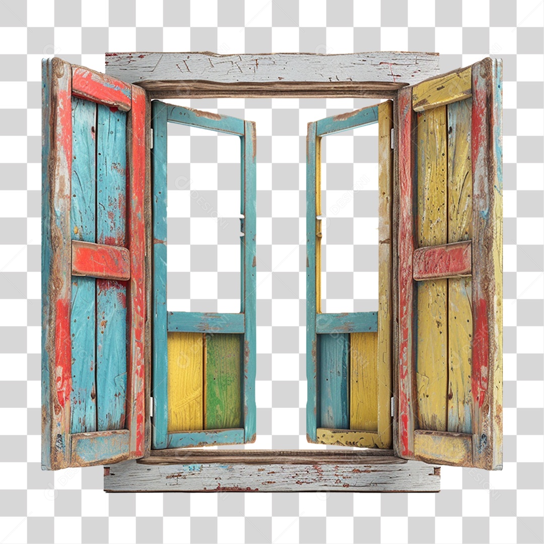 Elemento 3D janela Colorida PNG Transparente