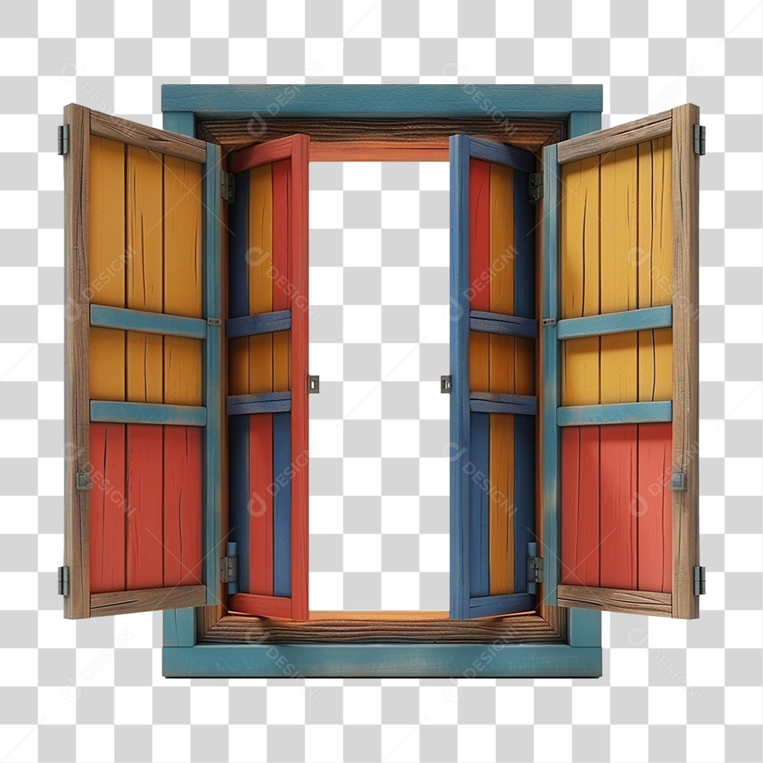 Elemento 3D janela Colorida PNG Transparente