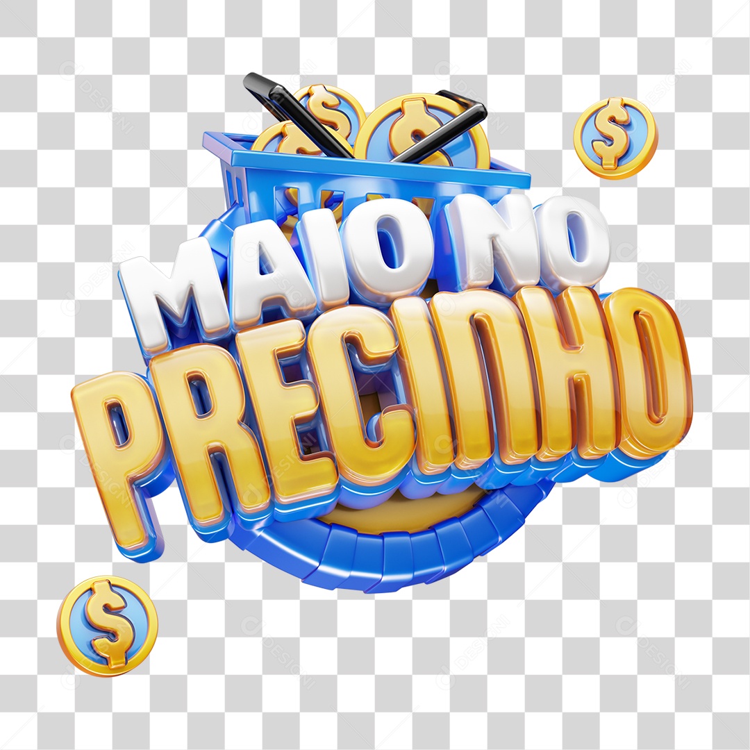 Selo 3D Maio no Precinho PNG Transparente