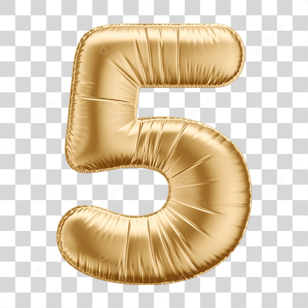 Número 5 em Forma de Balão PNG Transparente