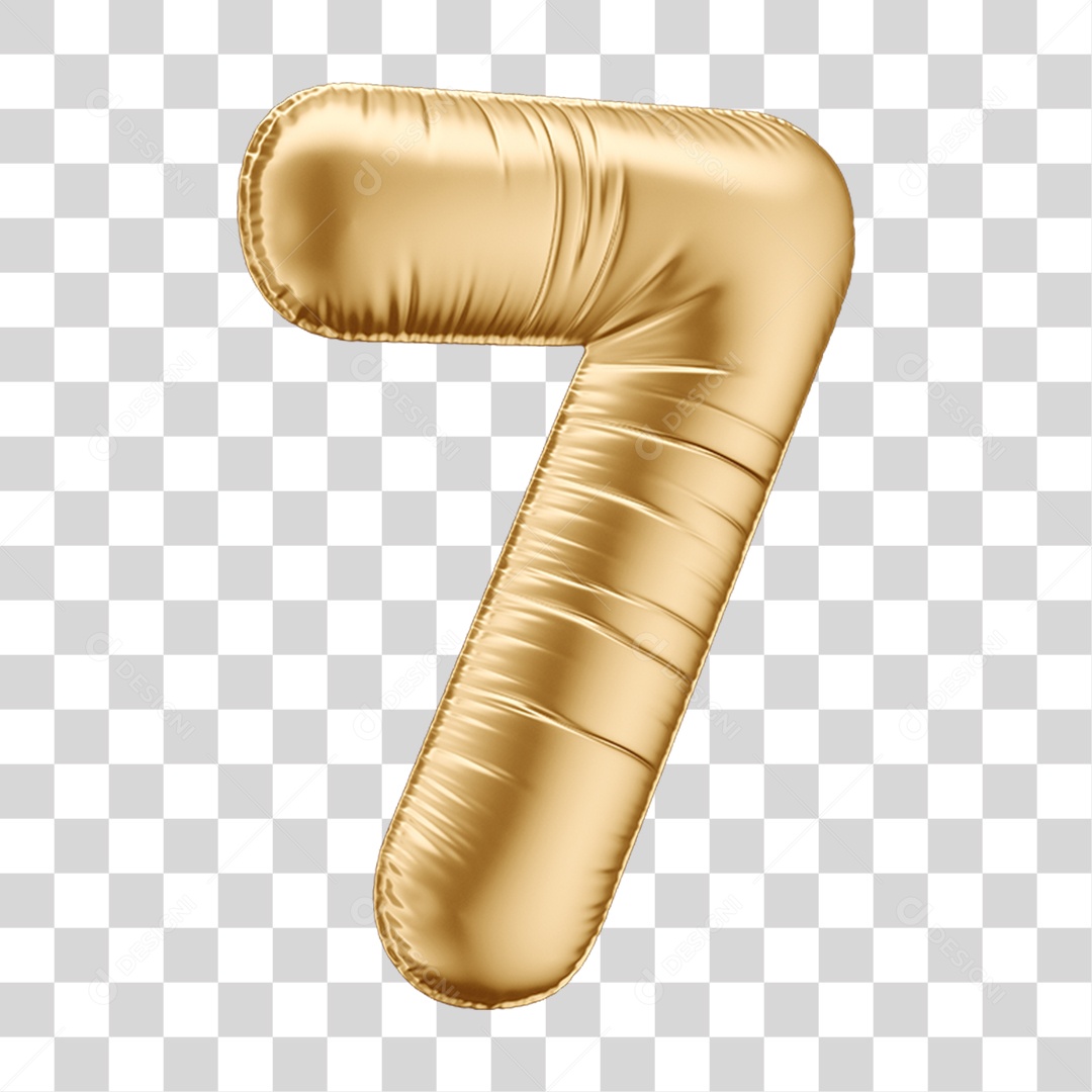 Número 7 em Forma de Balão PNG Transparente