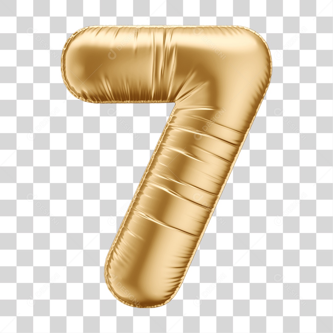 Número 7 em Forma de Balão PNG Transparente