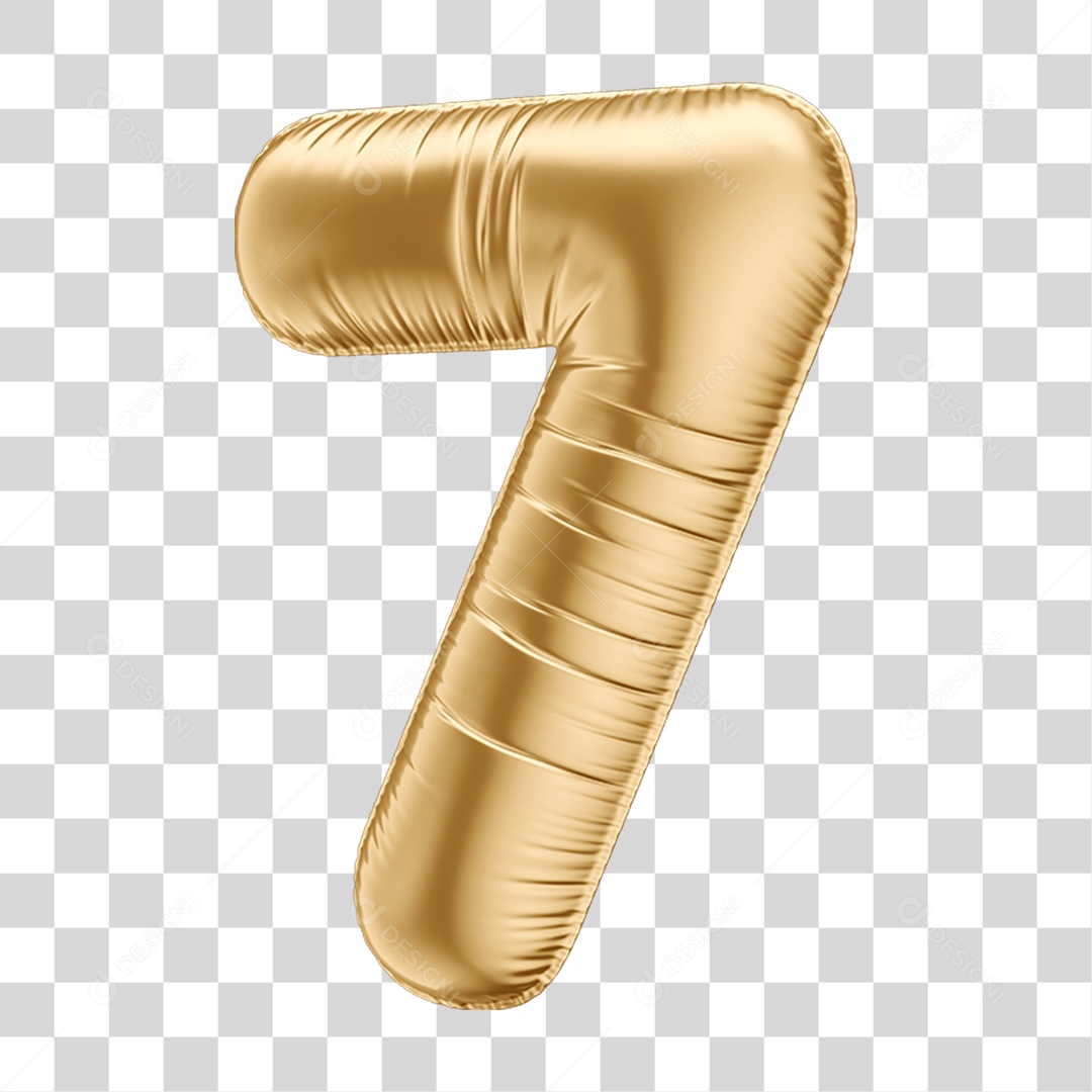 Número 7 em Forma de Balão PNG Transparente