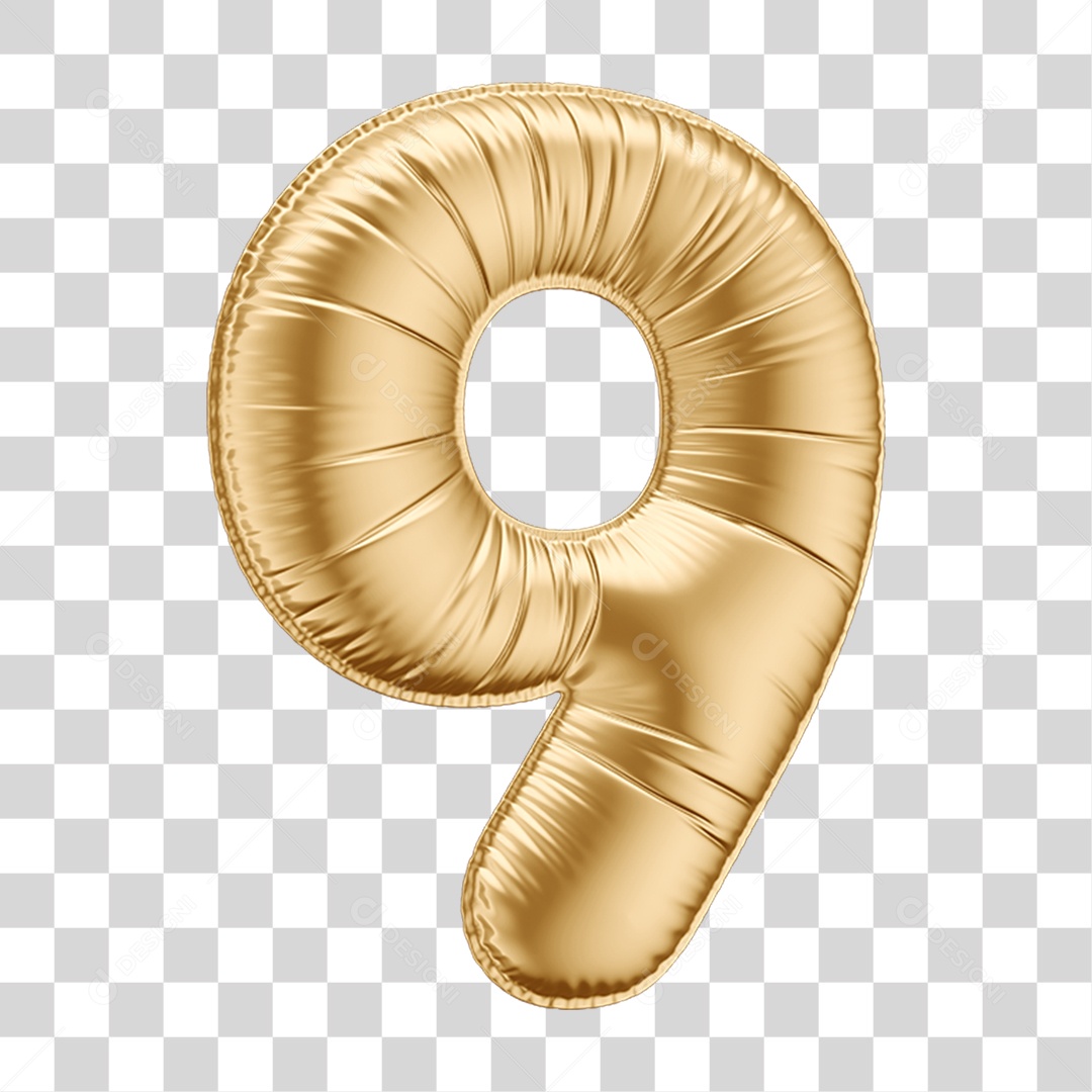 Número 9 Balão de Ar PNG Transparente