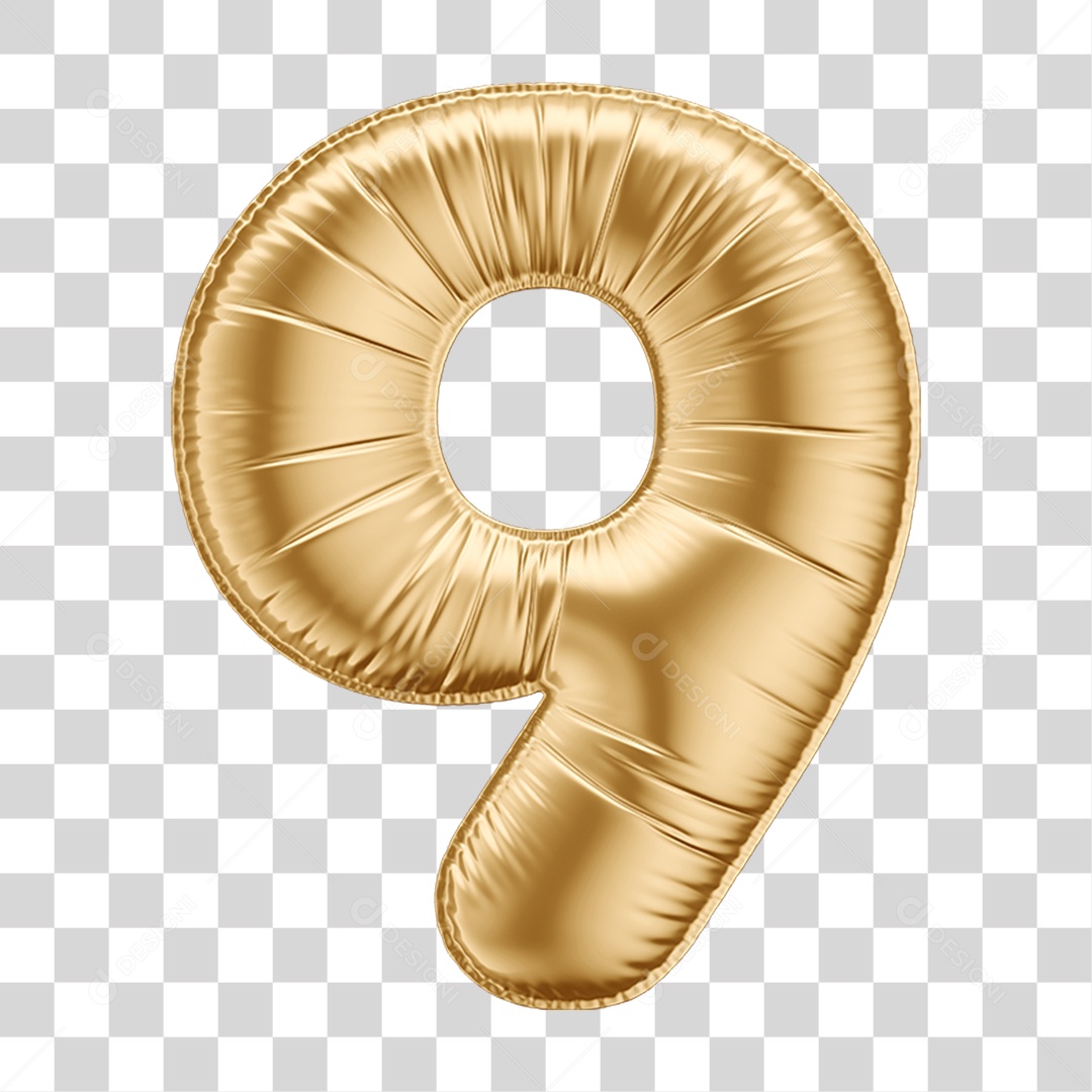 Número 9 Balão de Ar PNG Transparente