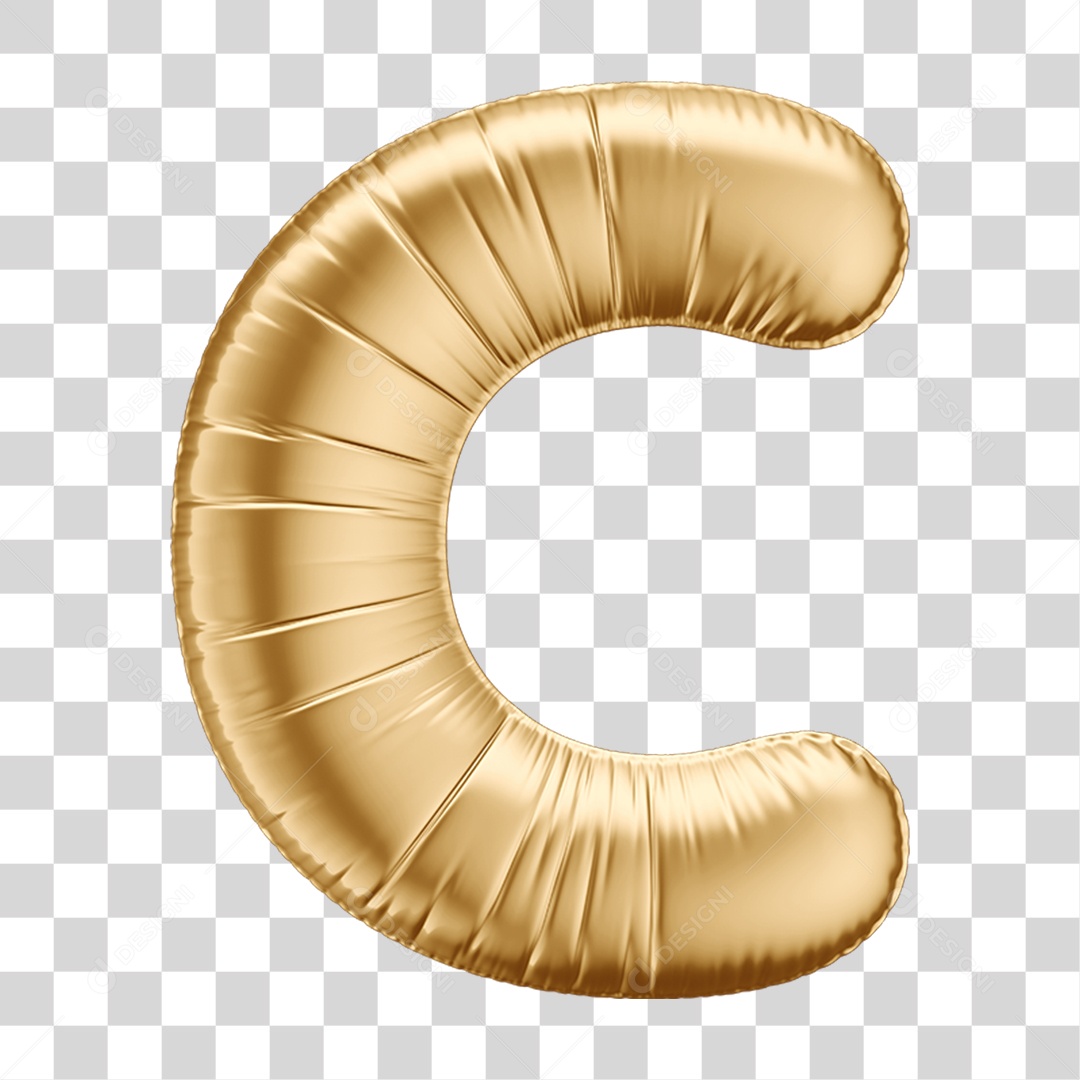 Alfabeto Letra C em Forma de Balão PNG Transparente