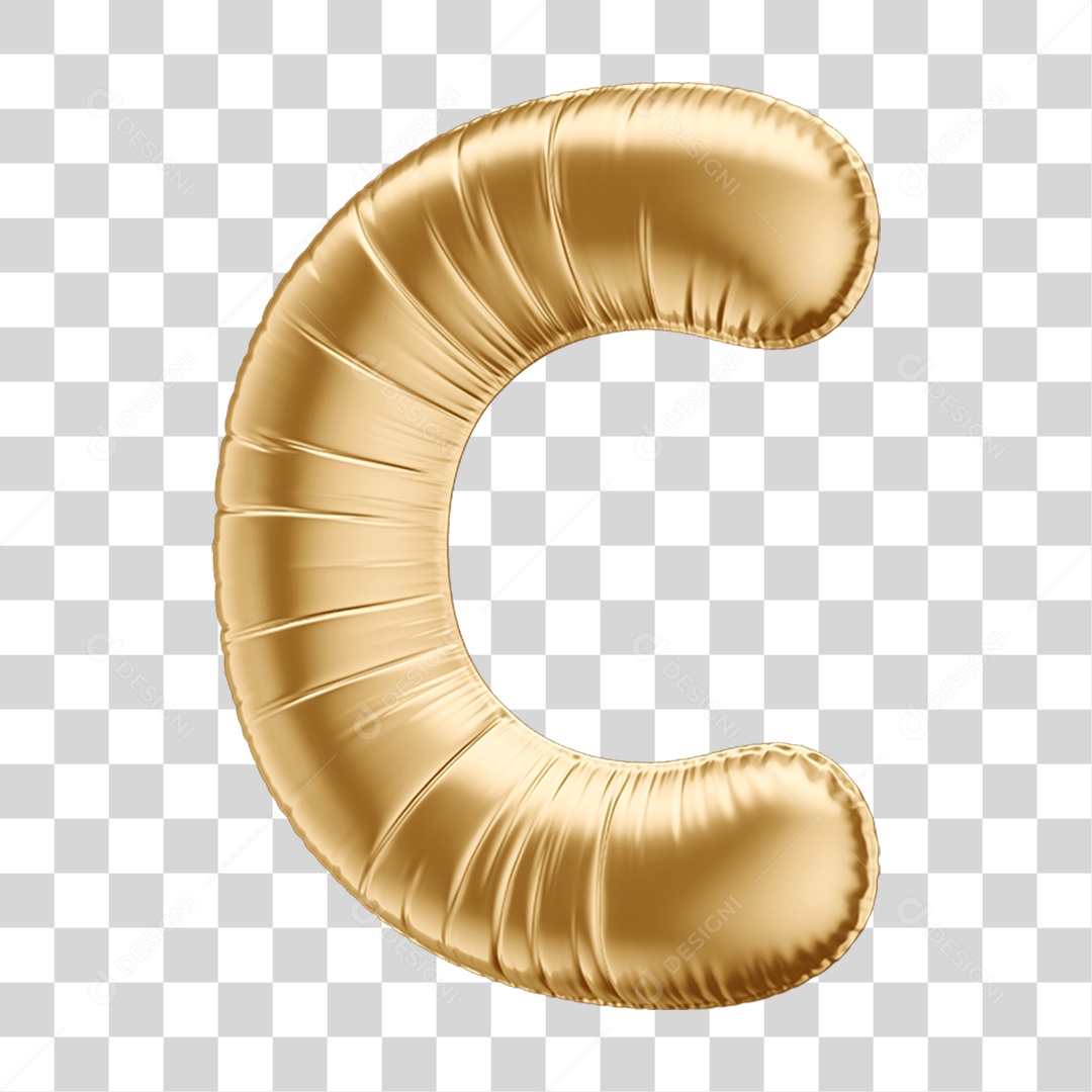 Alfabeto Letra C em Forma de Balão PNG Transparente