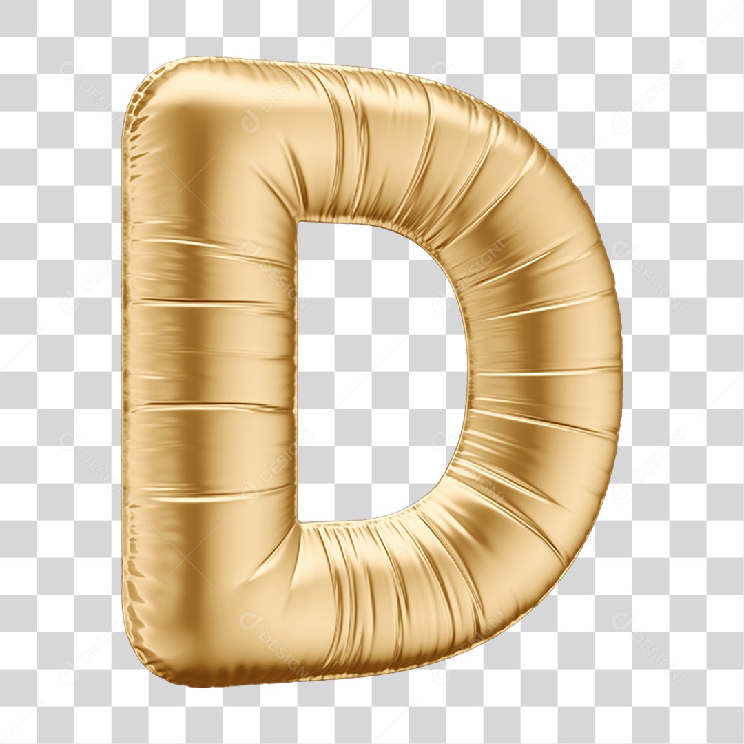 Alfabeto Letra D em Forma de Balão PNG Transparente