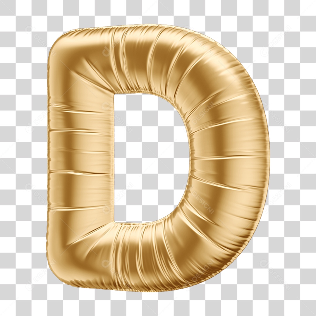 Alfabeto Letra D em Forma de Balão PNG Transparente