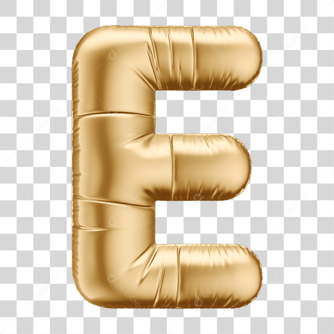 Alfabeto Letra E em Forma de Balão PNG Transparente