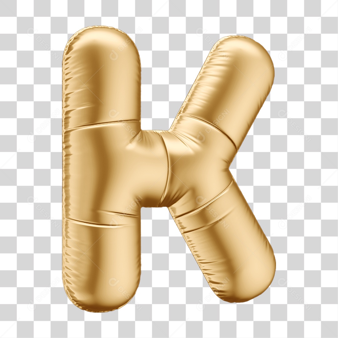 Alfabeto Letra K em Forma de Balão PNG Transparente