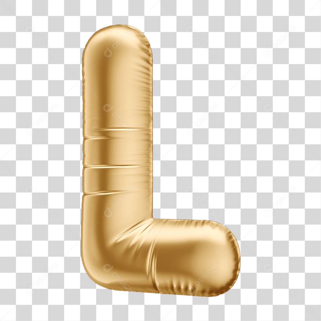 Alfabeto Letra L em Forma de Balão PNG Transparente