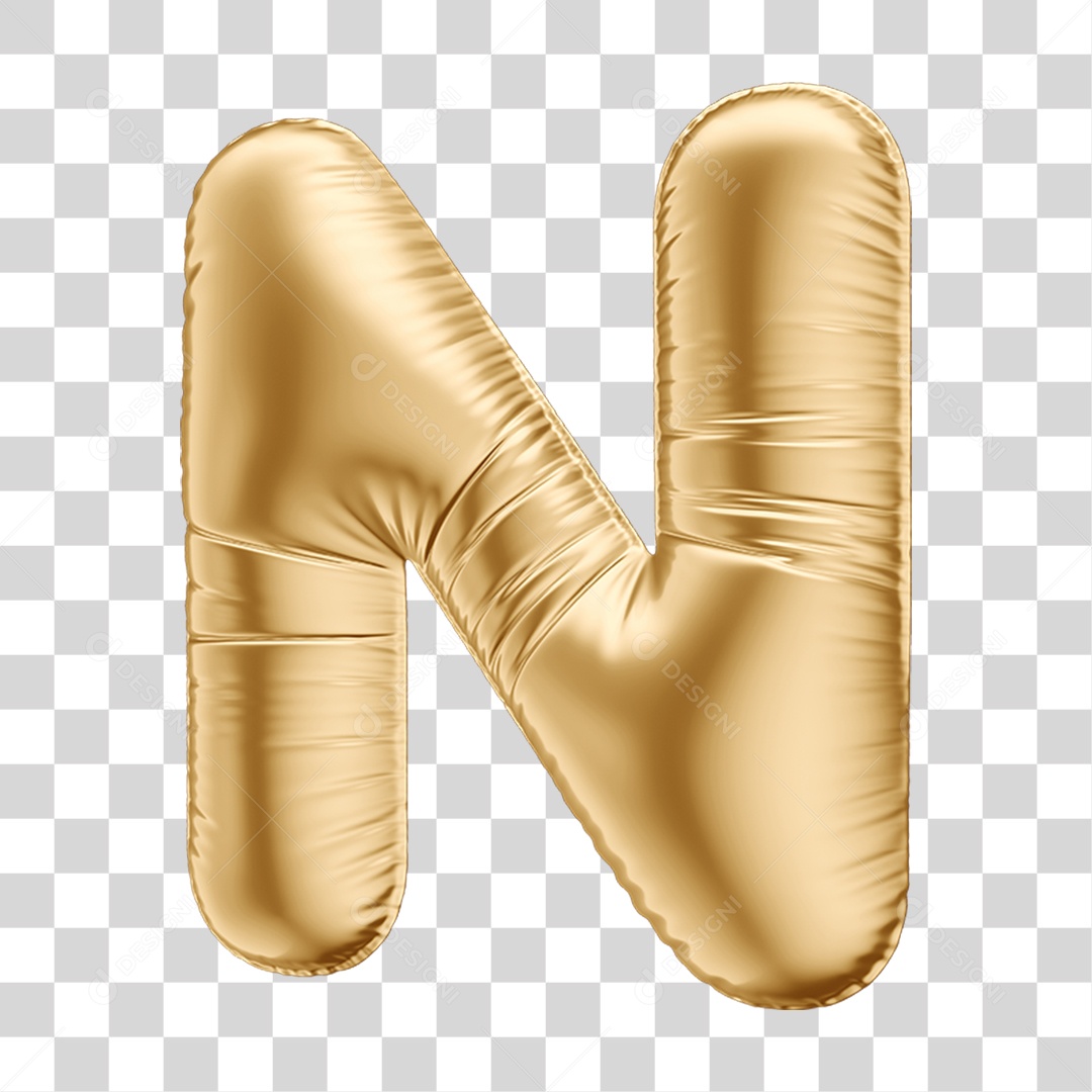 Alfabeto Letra N em Forma de Balão PNG Transparente
