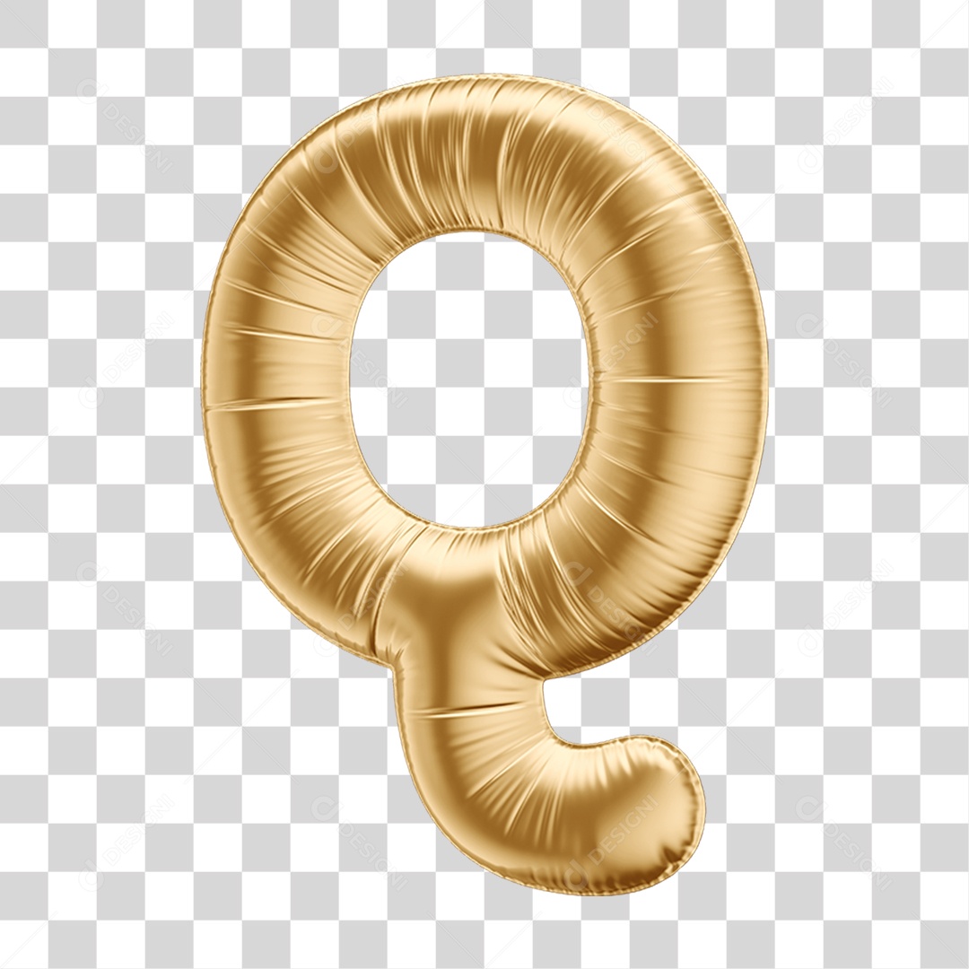 Alfabeto Letra Q em Forma de Balão PNG Transparente