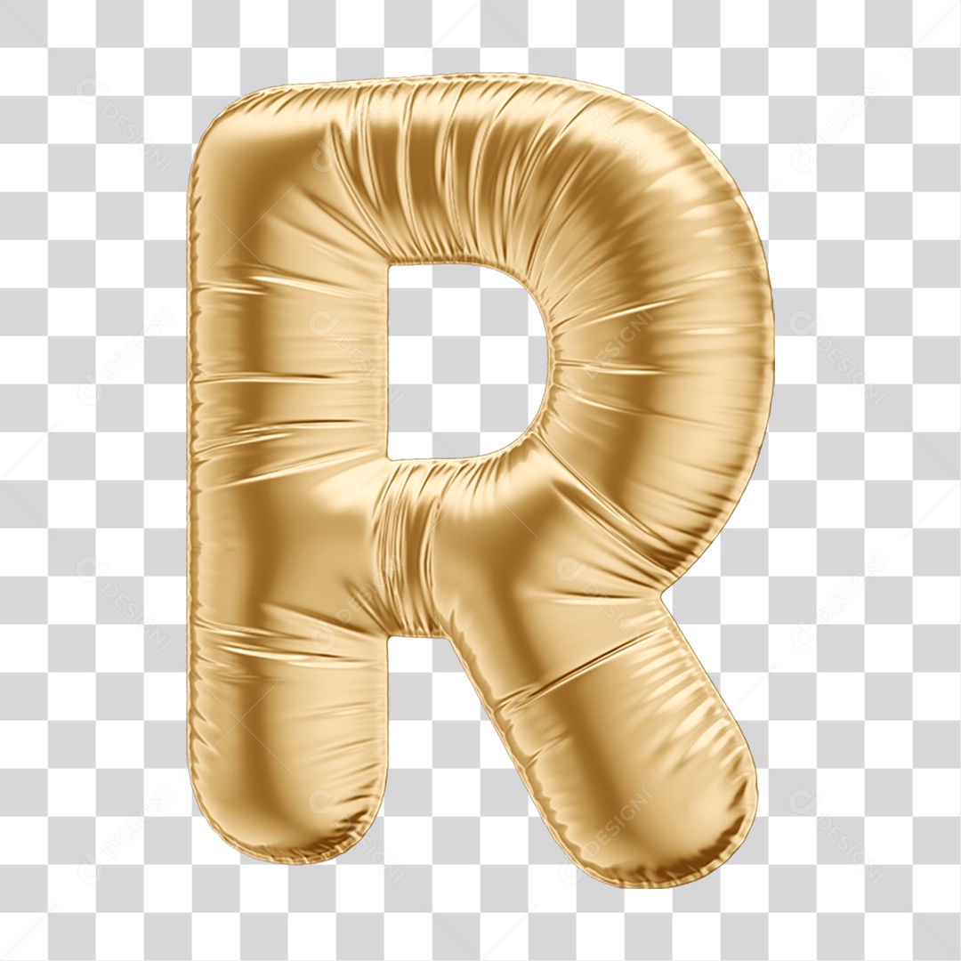 Alfabeto Letra R em Forma de Balão PNG Transparente