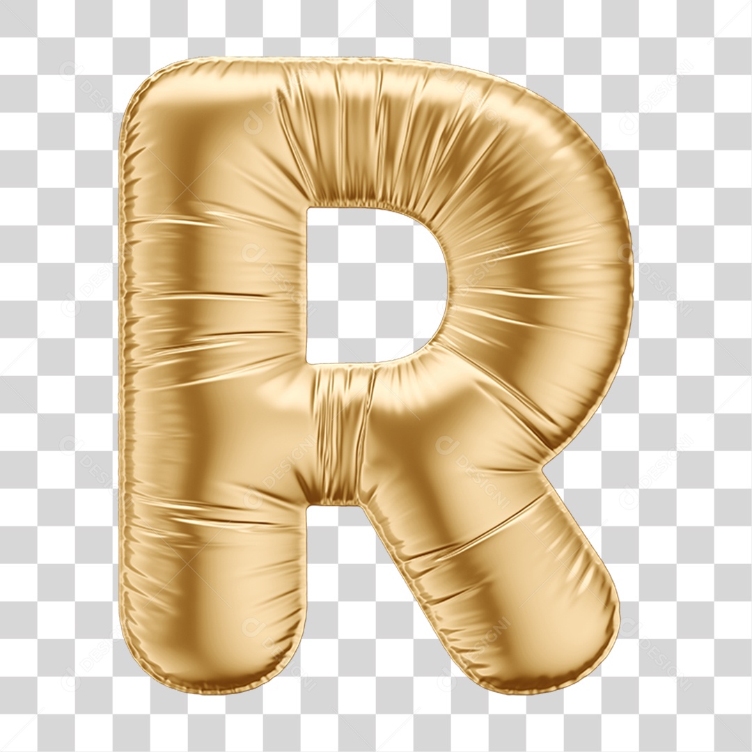 Alfabeto Letra R em Forma de Balão PNG Transparente