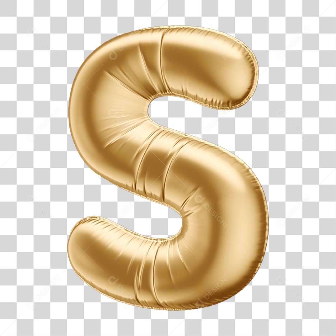 Alfabeto Letra S em Forma de Balão PNG Transparente