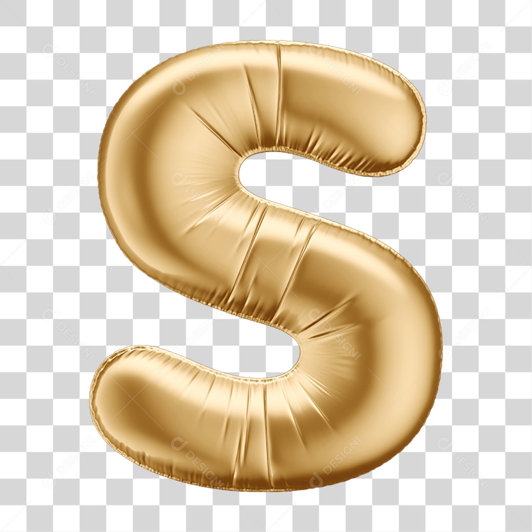 Alfabeto Letra S em Forma de Balão PNG Transparente