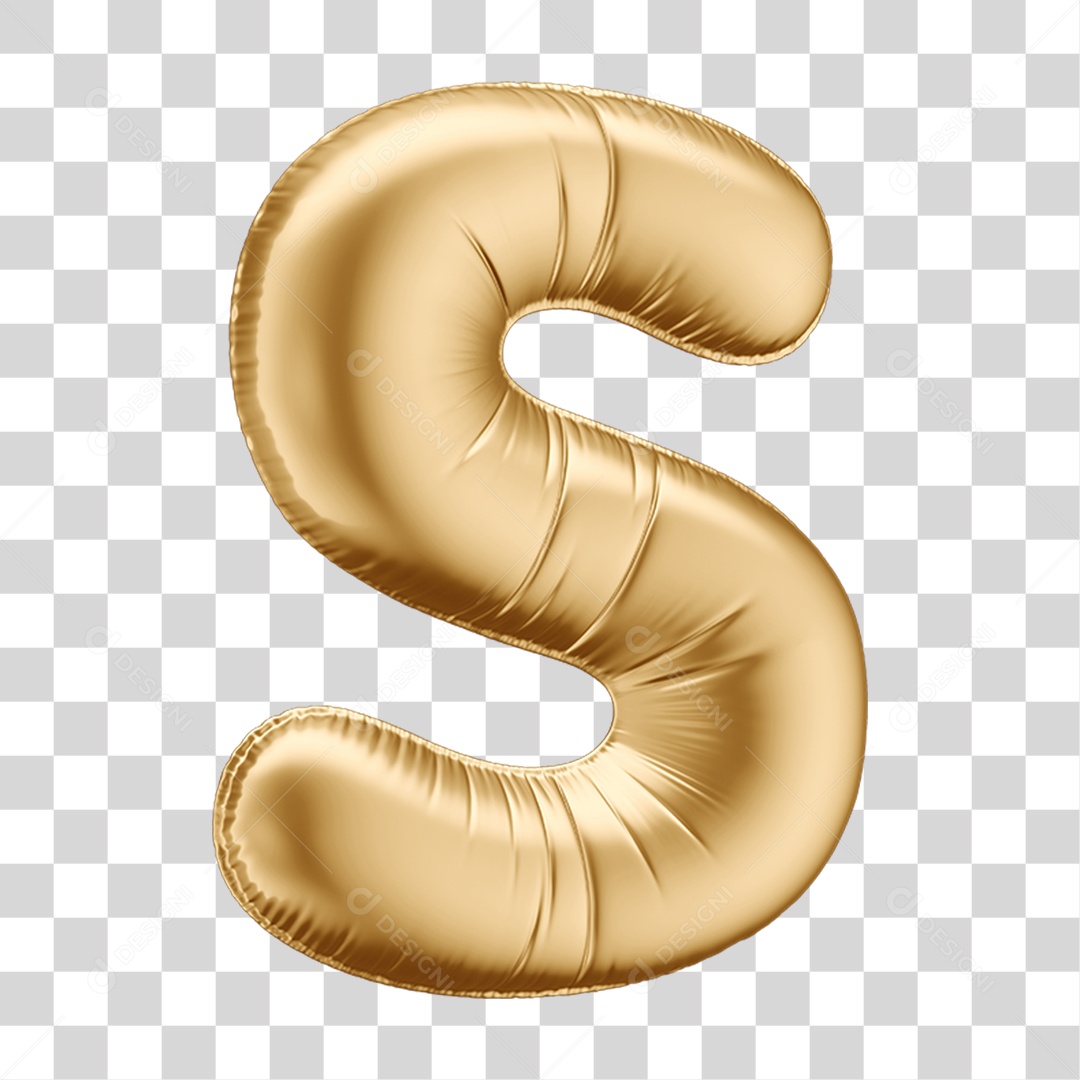 Alfabeto Letra S em Forma de Balão PNG Transparente