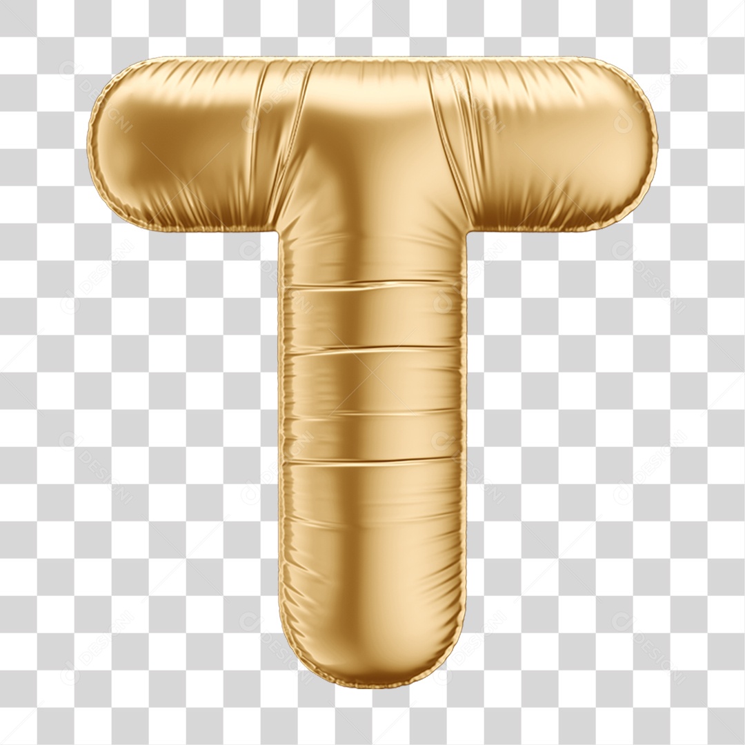 Alfabeto Letra T em Forma de Balão PNG Transparente