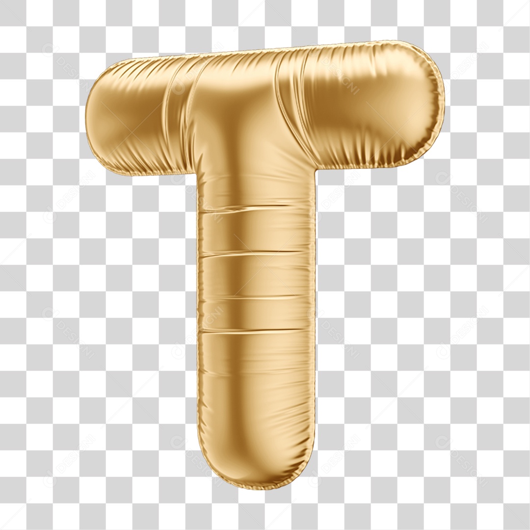 Alfabeto Letra T em Forma de Balão PNG Transparente