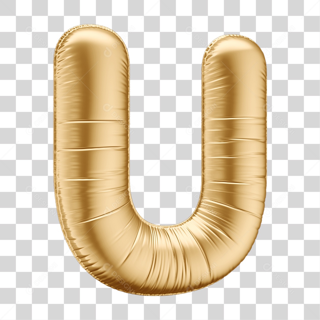 Alfabeto Letra U em Forma de Balão PNG Transparente