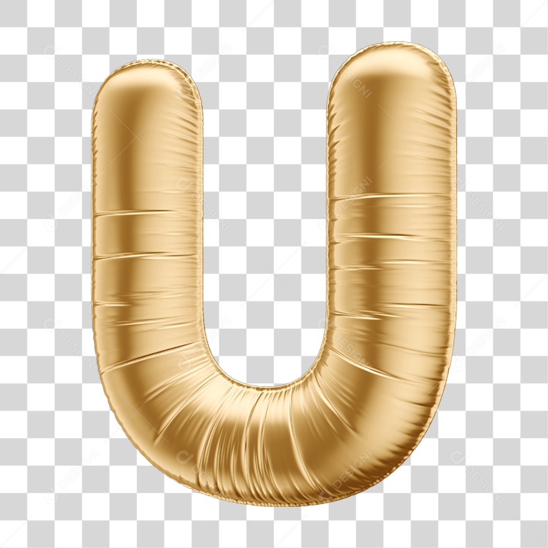 Alfabeto Letra U em Forma de Balão PNG Transparente