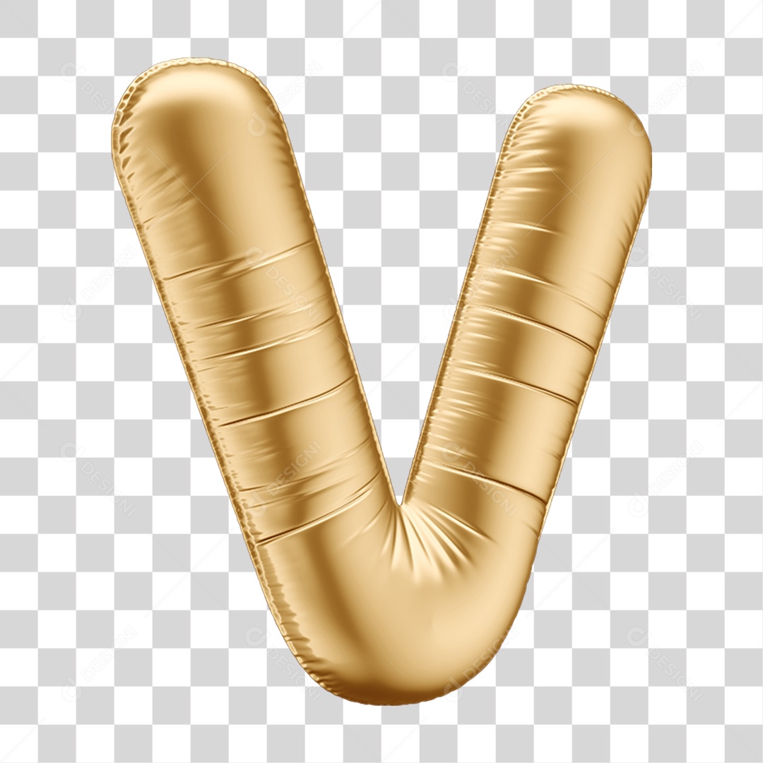 Alfabeto Letra V em Forma de Balão PNG Transparente