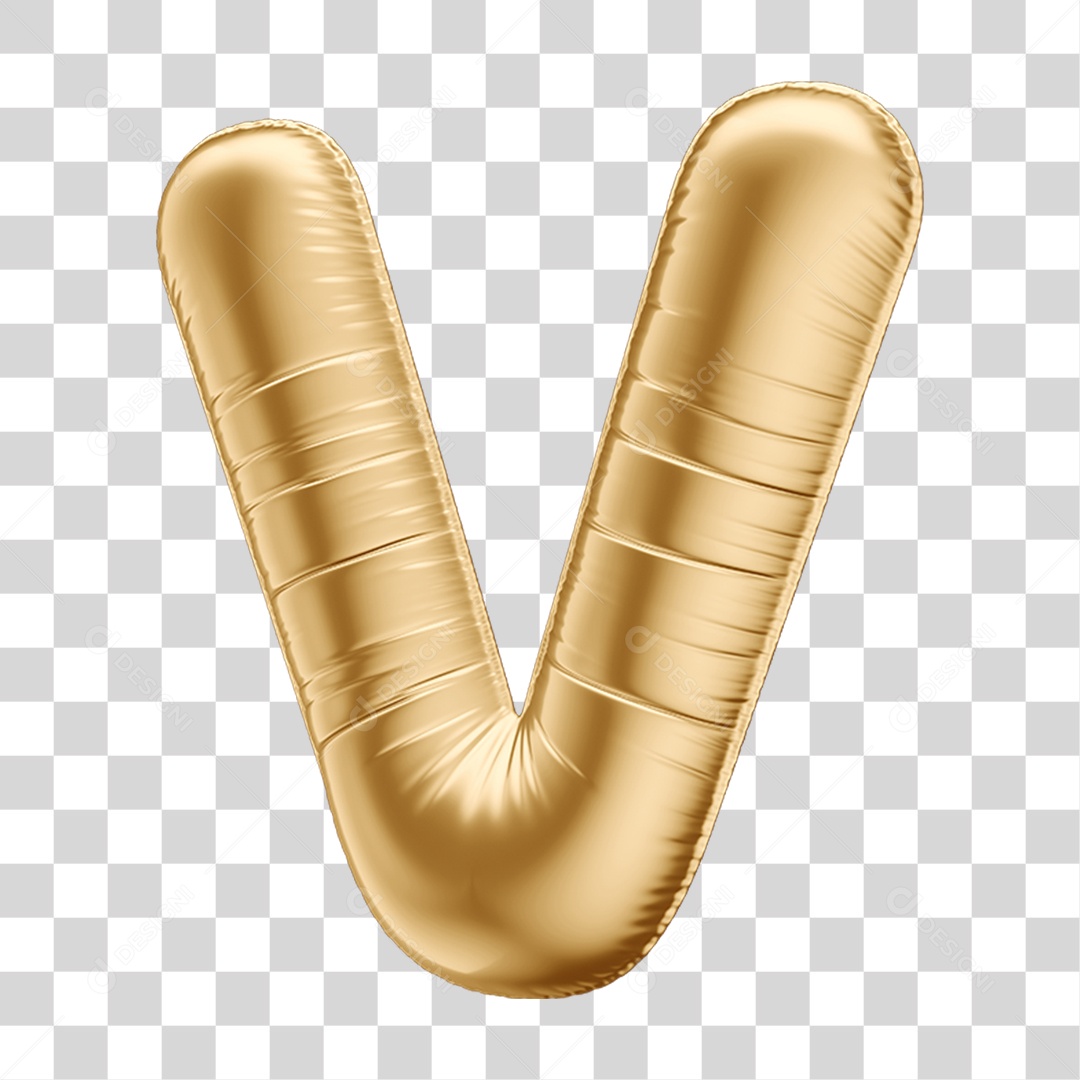Alfabeto Letra V em Forma de Balão PNG Transparente