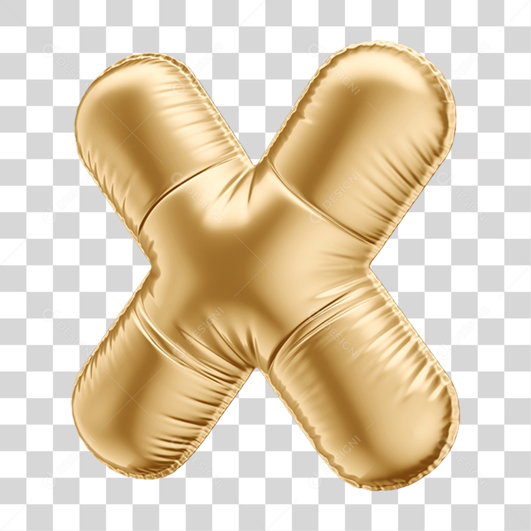 Símbolo Vezes X em Forma de Balão de Ar PNG Transparente