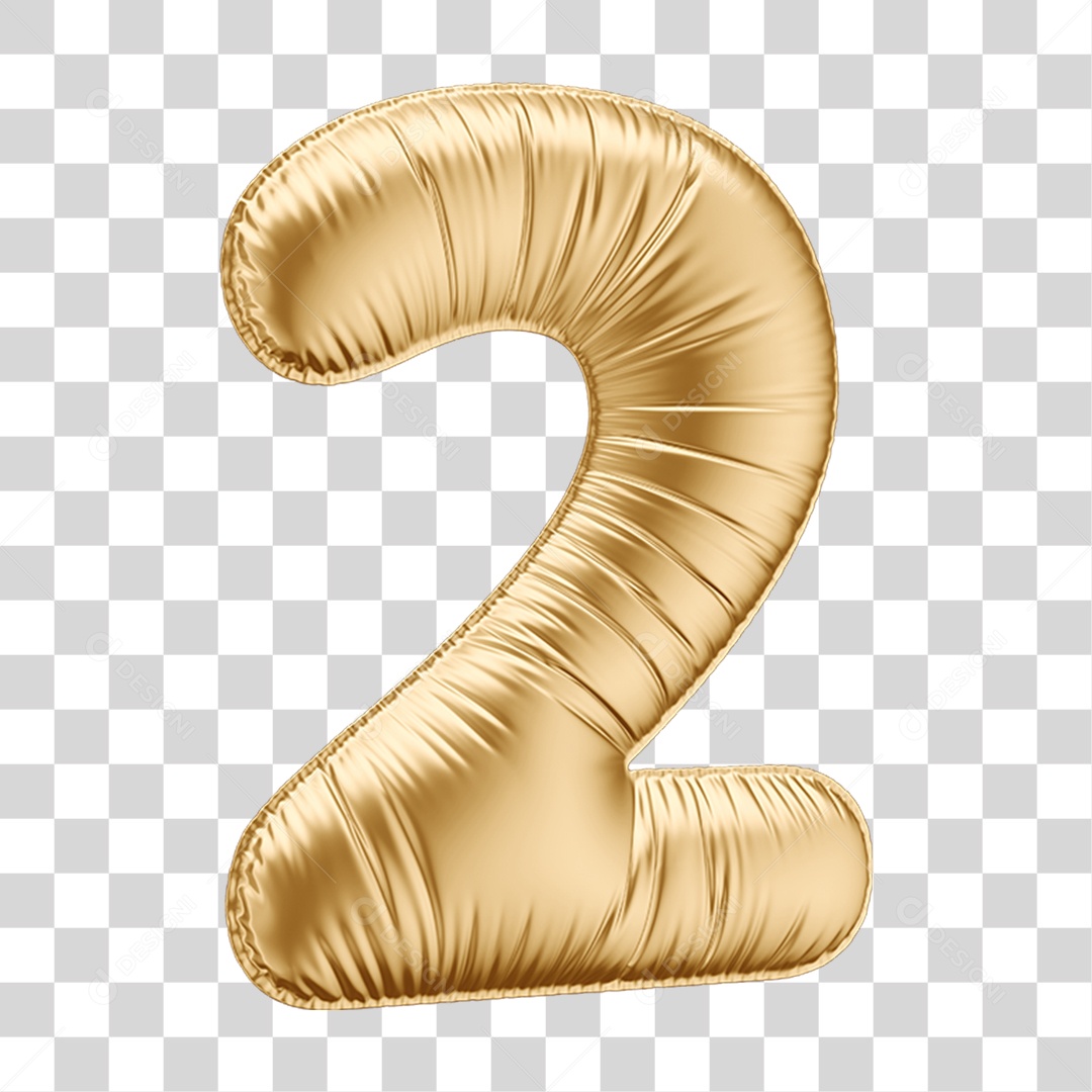 Número 2 Balão de Ar PNG Transparente