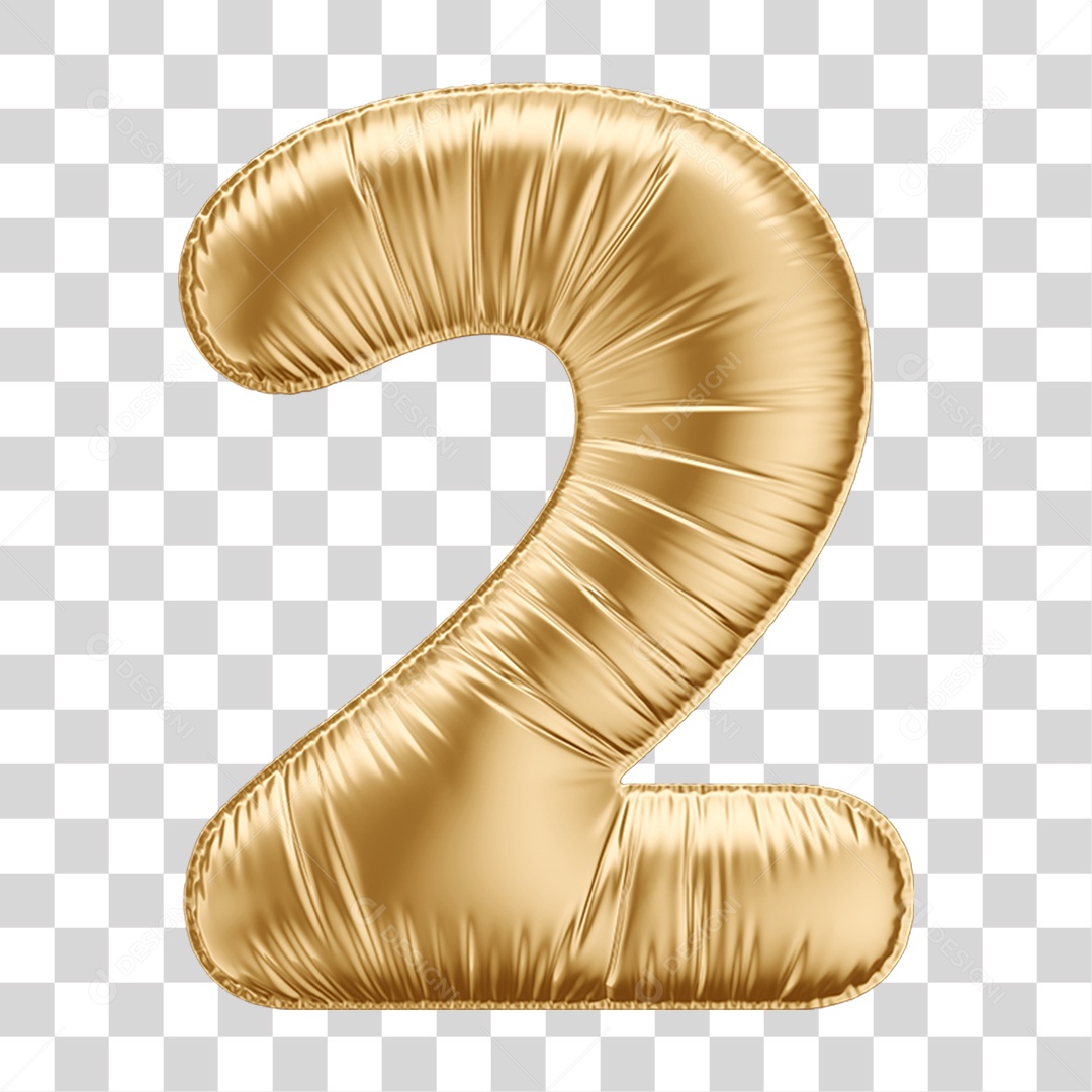 Número 2 Balão de Ar PNG Transparente