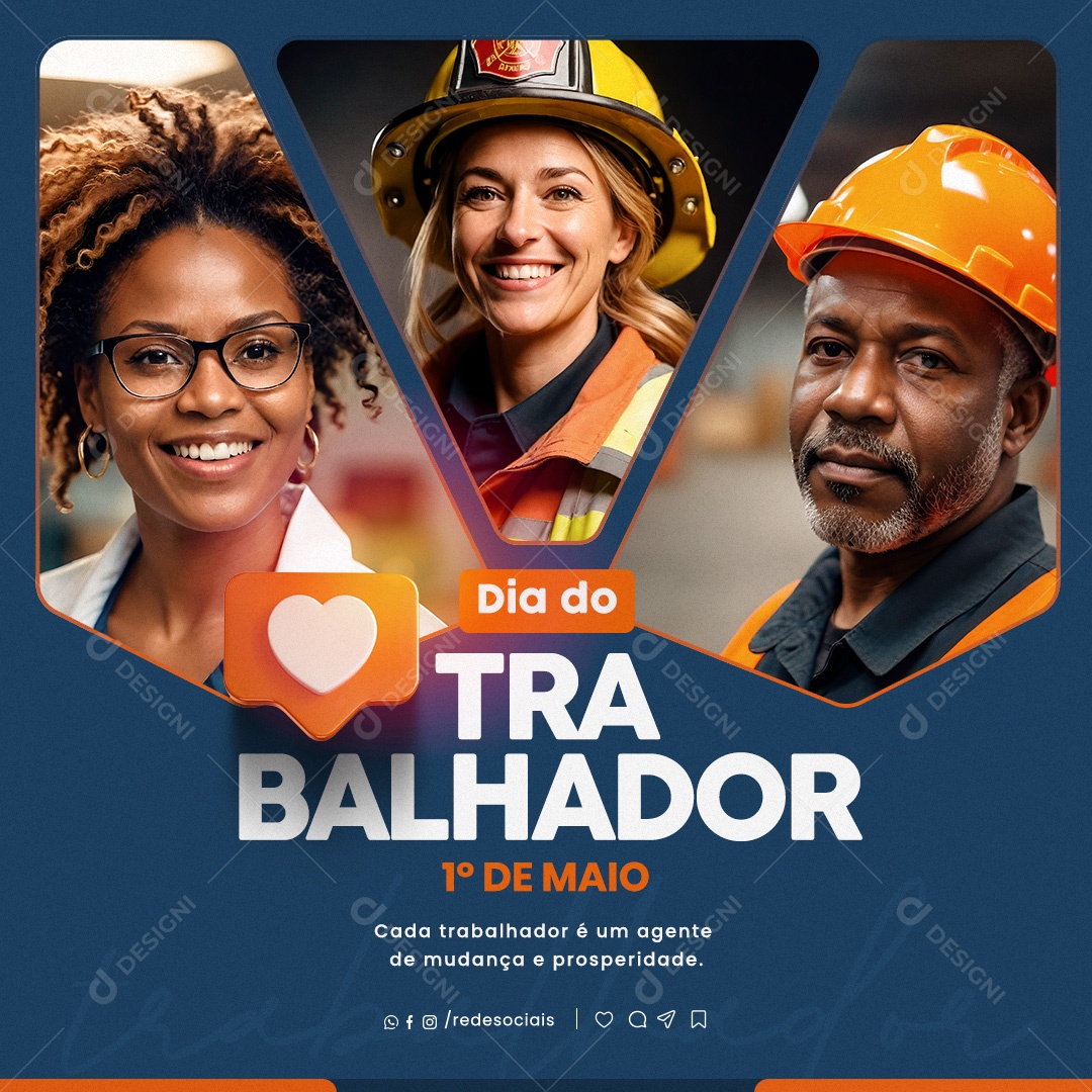 Dia do Trabalhador 01 de Maio Social Media PSD Editável