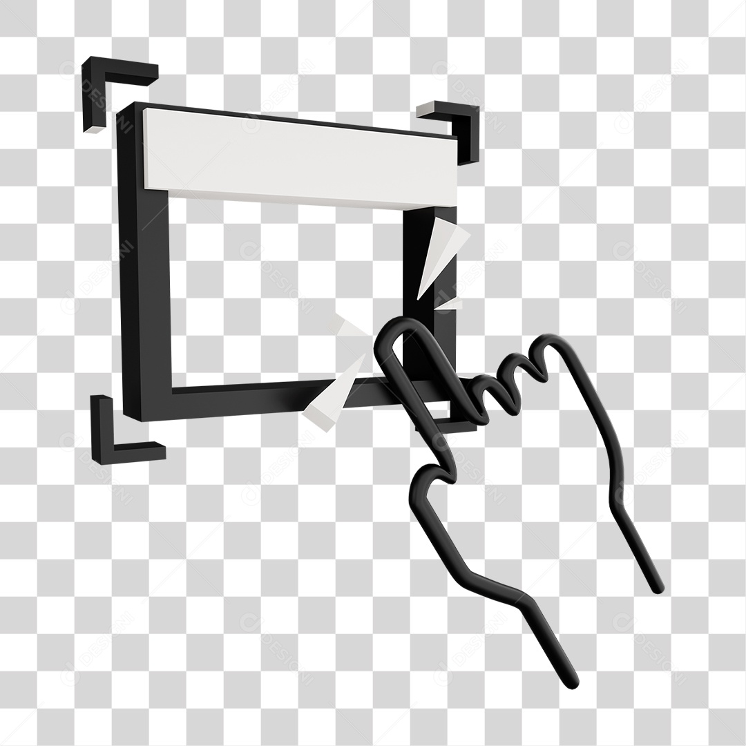 Holograma na Cor Preta PNG Transparente