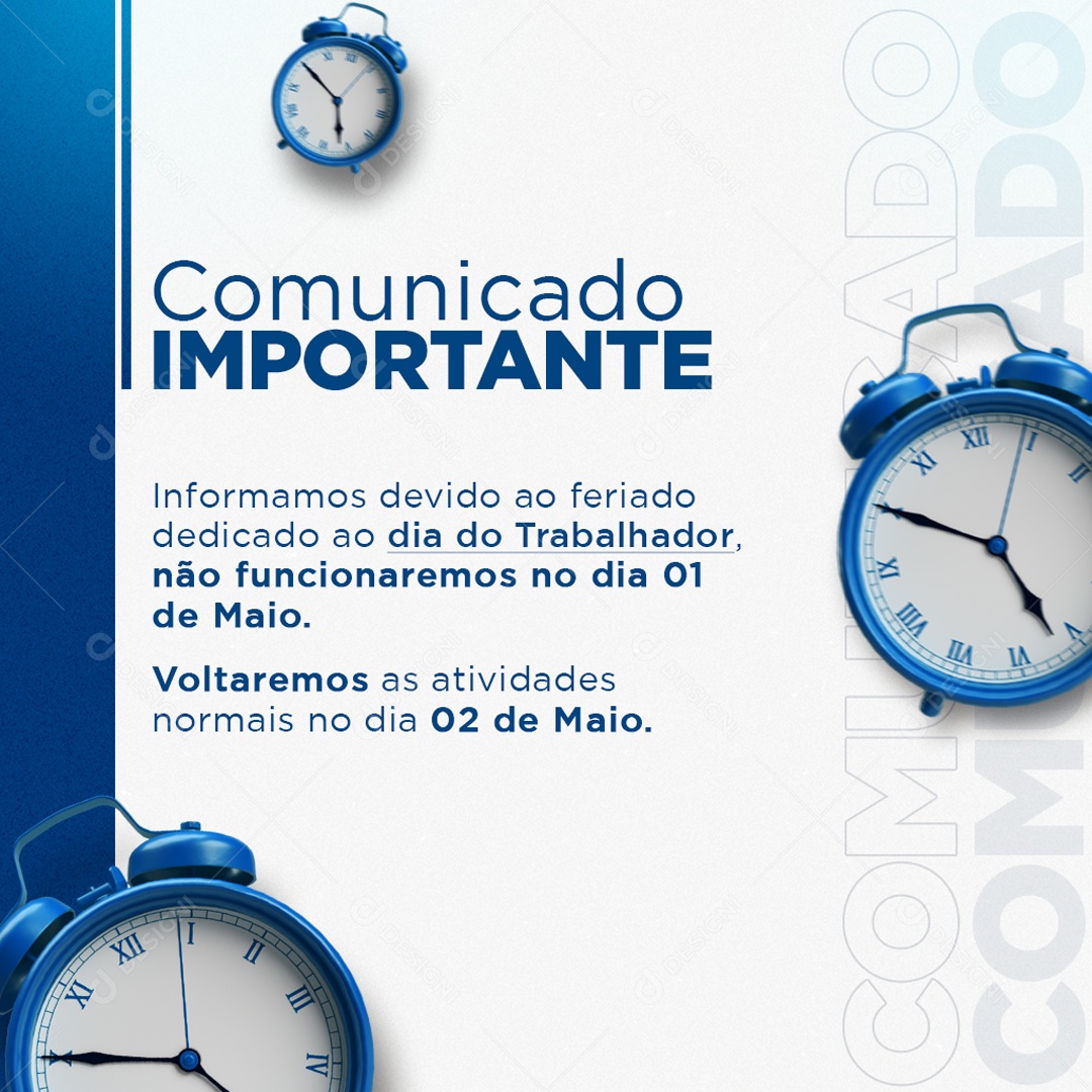 Comunicado Importante Social Media PSD Editável