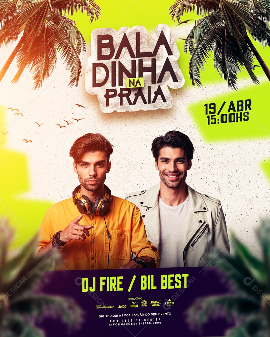 Baladinha na Praia Evento Social Media PSD Editável