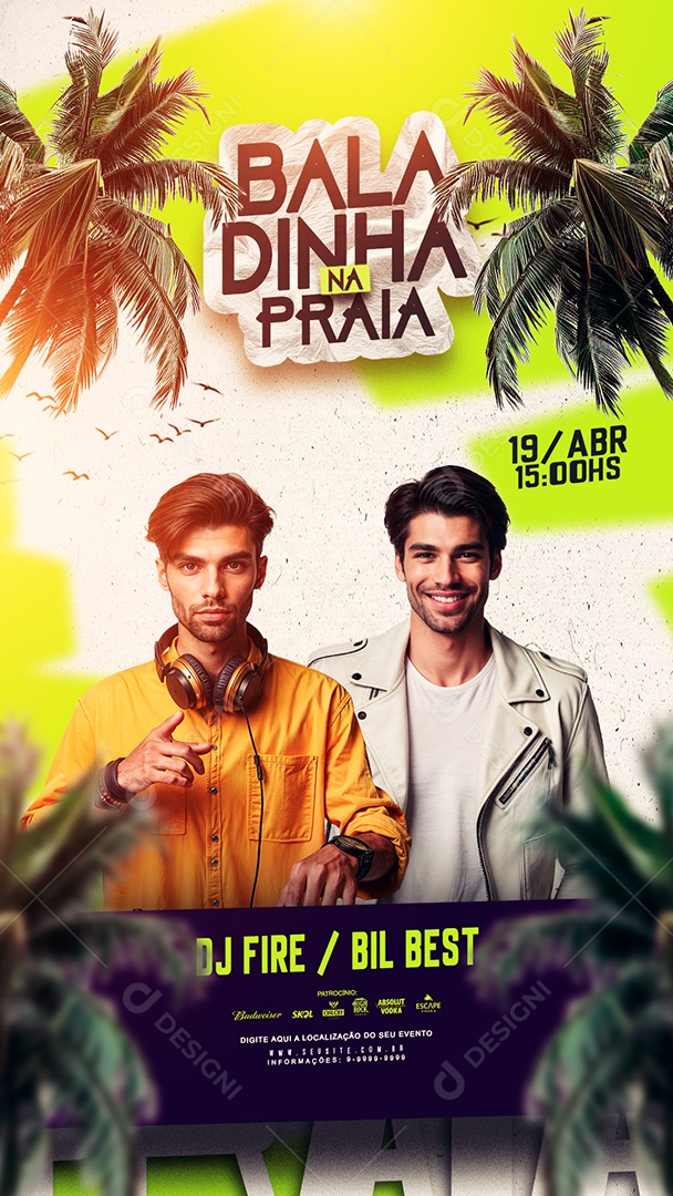 Baladinha na Praia Evento Social Media PSD Editável