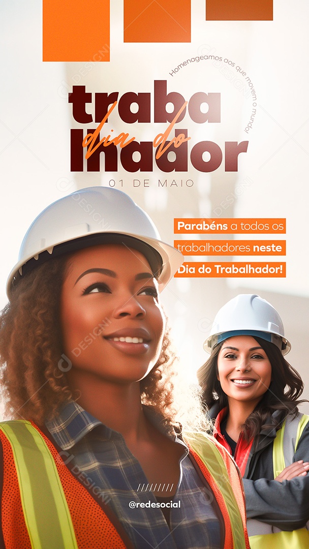 Story Dia do Trabalhador 01 de Maio Parabéns a todos Social Media PSD Editável