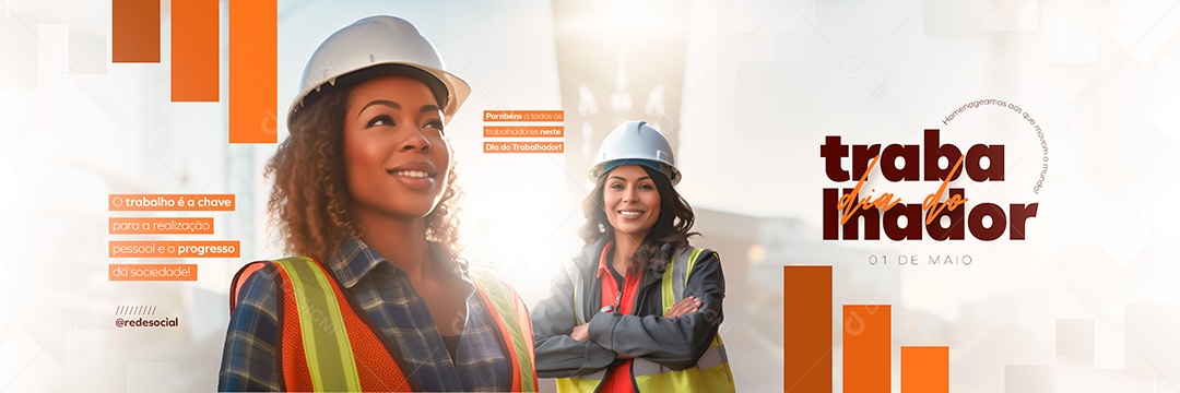 Carrossel Dia do Trabalhador 01 de Maio Parabéns a todos Social Media PSD Editável