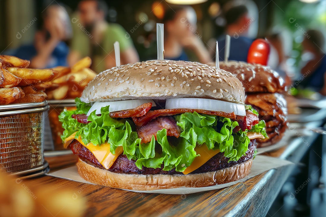 Burger de salada e bacon