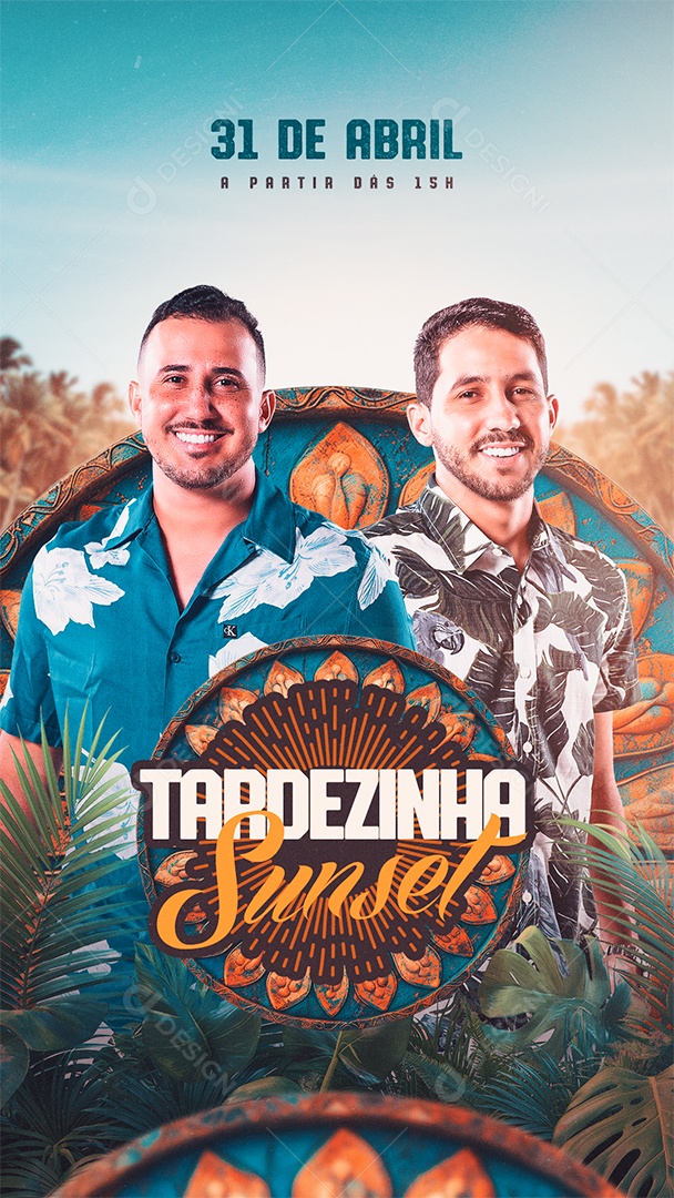 Story Flyer Tardezinha Sunset Iguinho e Lulinha Social Media PSD Editável