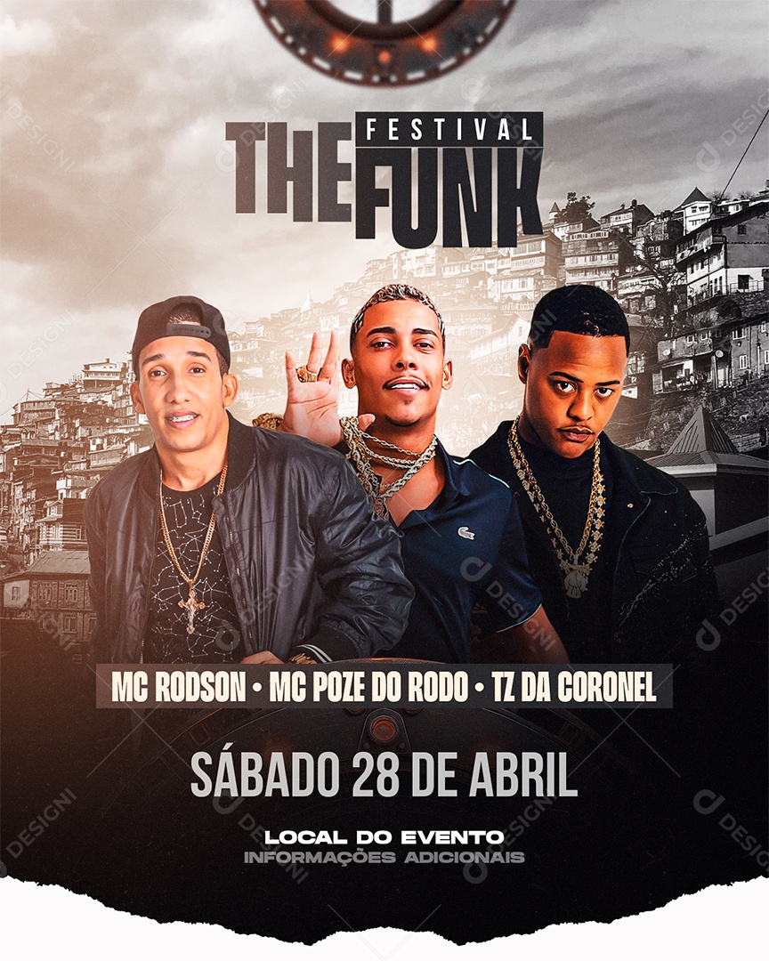 Flyer The Festival Funk Mc Rodson Mc Poze Do Rodo Social Media PSD Editável