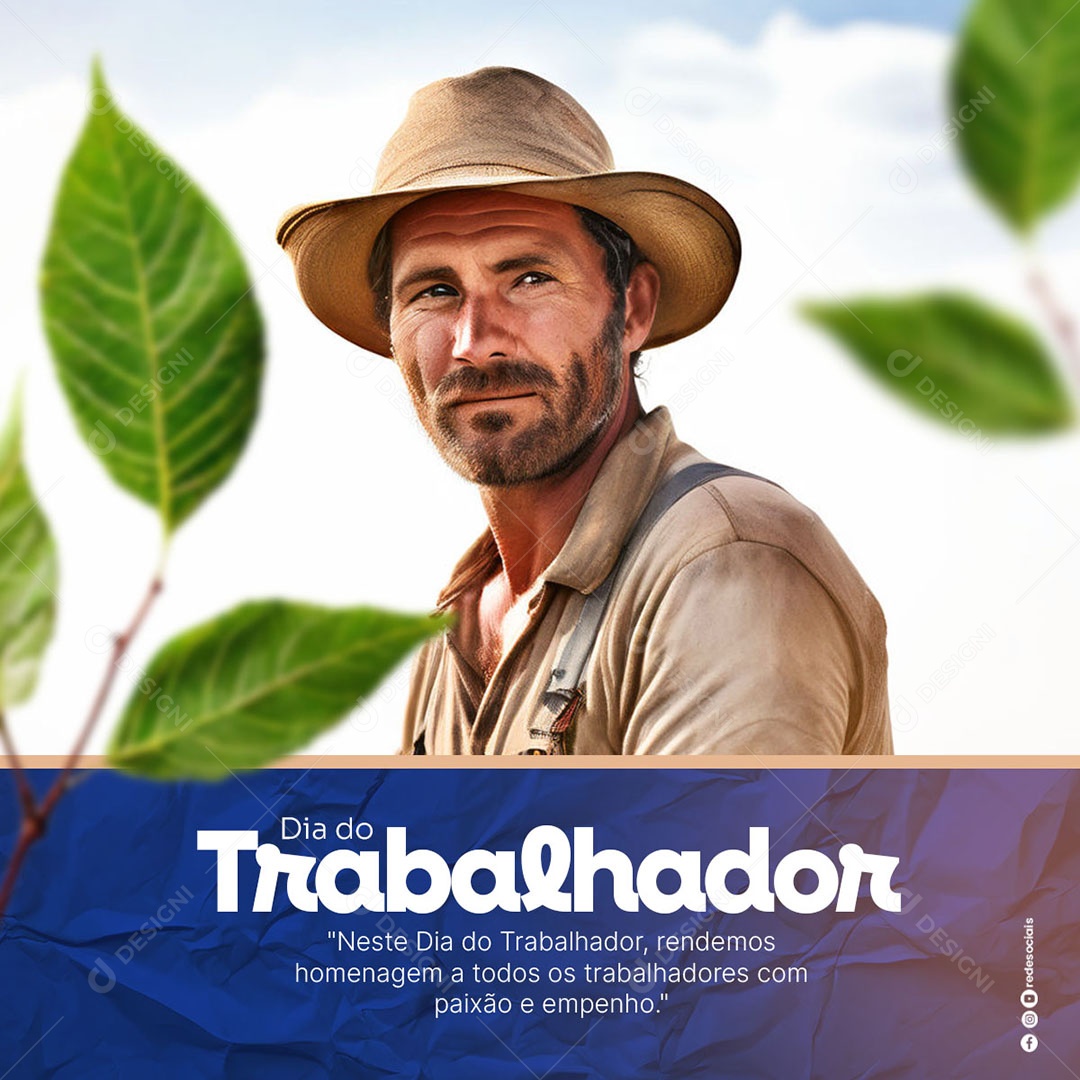 Dia do Trabalhador 01 de Maio Social Media PSD Editável