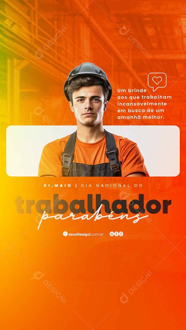 Story Dia do Trabalhador 01 de Maio um Brinde aos que Trabalham Social Media PSD Editável
