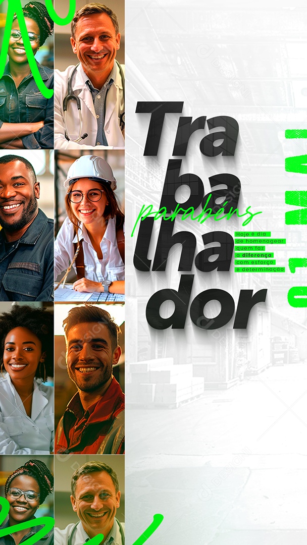 Story Dia do Trabalhador 01 de Maio Homenagear Social Media PSD Editável