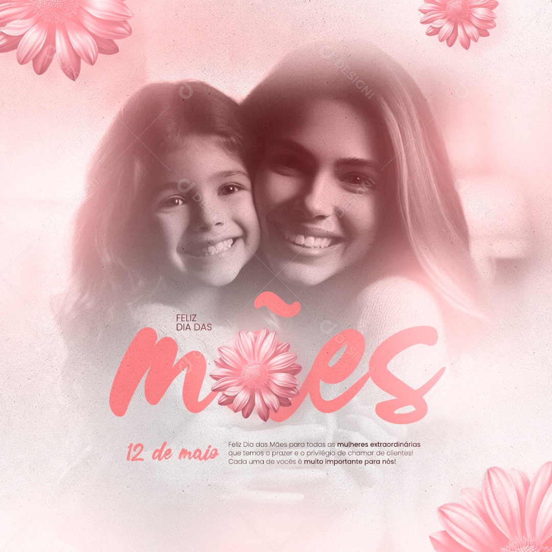 Feliz Dia Das Mães 12 de Maio Social Media PSD Editável