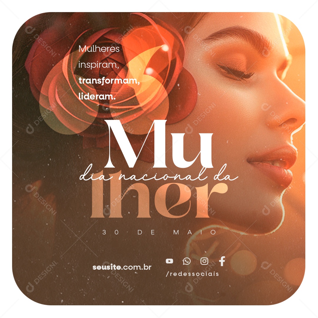 Dia Nacional da Mulher 30 de Abril Social Media PSD Editável