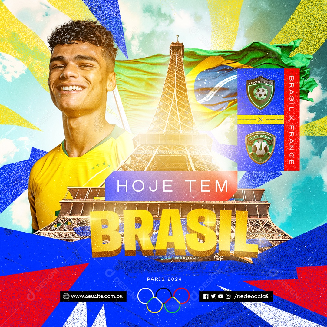 Olimpíadas Paris 2024 Ginástica Olímpica Assista Agora Social Media PSD Editável