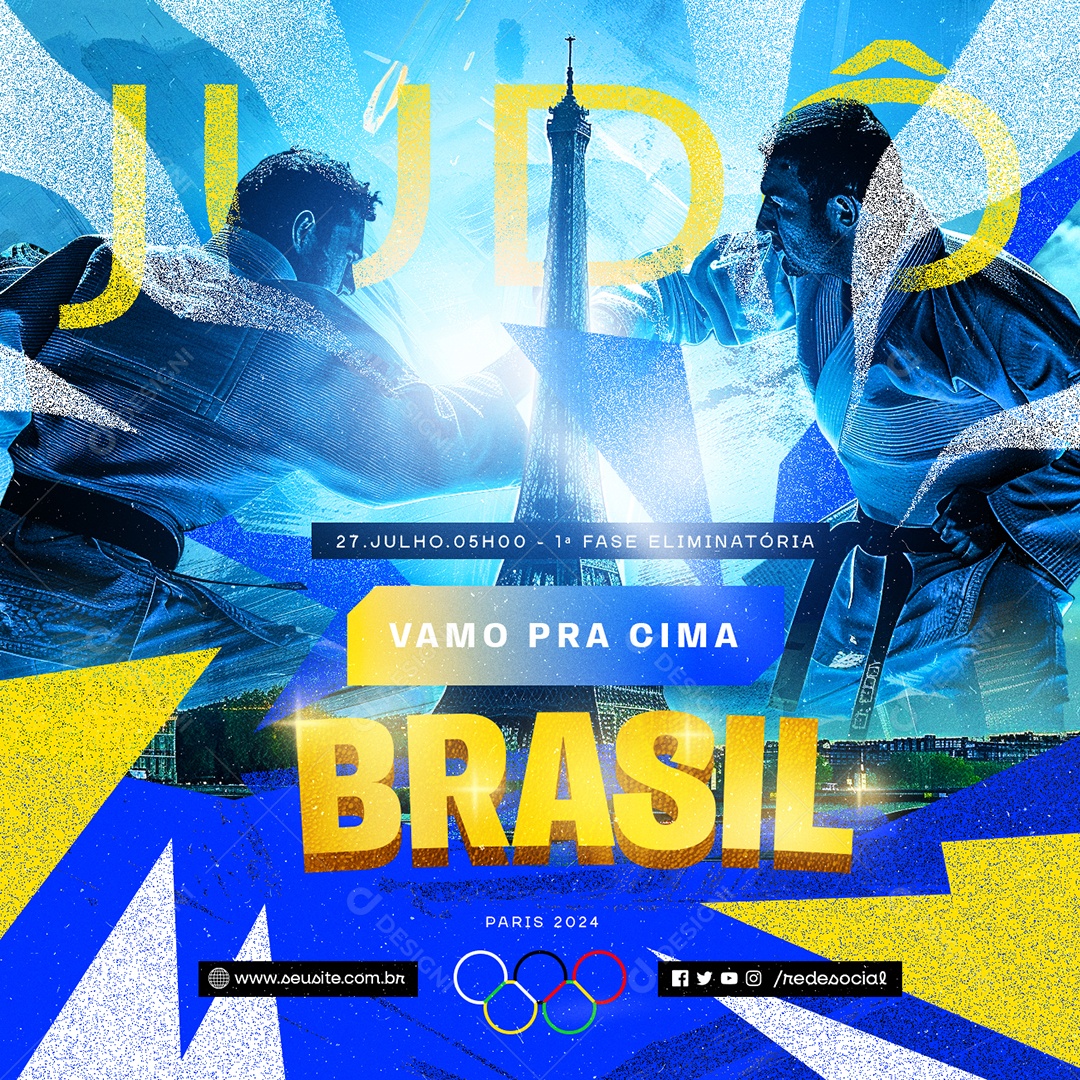 Olimpíadas Paris 2024 Basquete Futebol Social Media PSD Editável